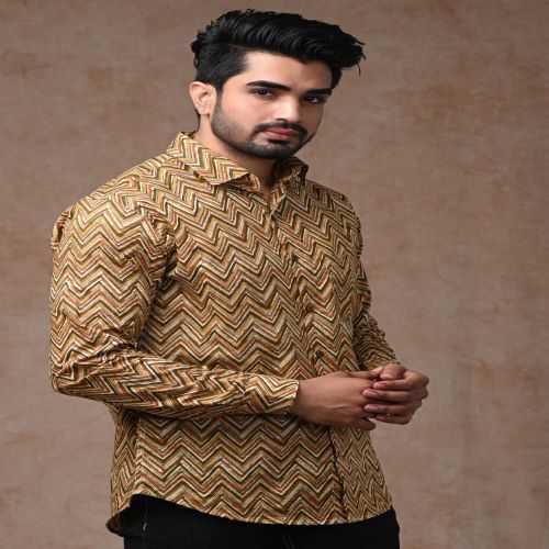 Men's Fancy Shirt - Luxurious Cotton Blend, Tailored Fit, Stylish Pattern, Vibrant Colors, Versatile For Any Occasion