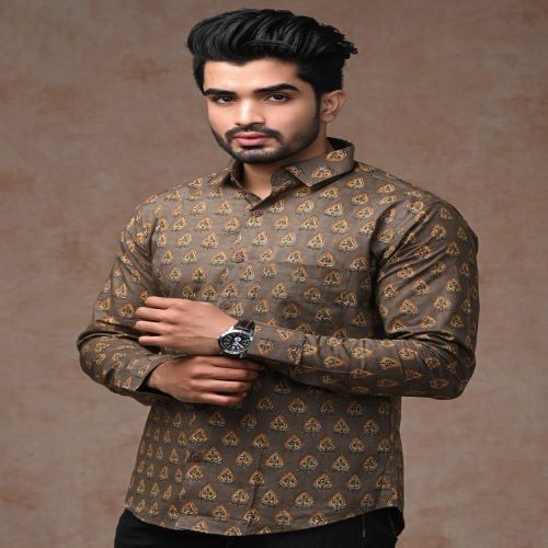 Men's Fancy Shirt - Luxurious Cotton Blend, Tailored Fit, Stylish Pattern, Vibrant Colors, Versatile For Any Occasion