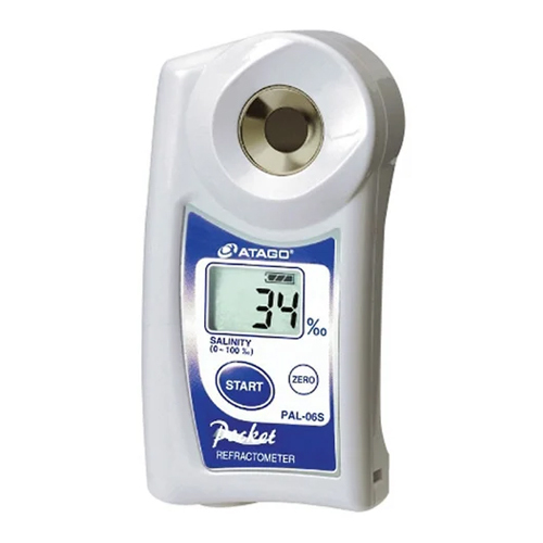 PAL-06S Pocket Refractometer - FRP Material, 55x31x109 mm , White Color, Battery Powered, Digital Control, 10-40 A C Temperature Range, 100 g Weight