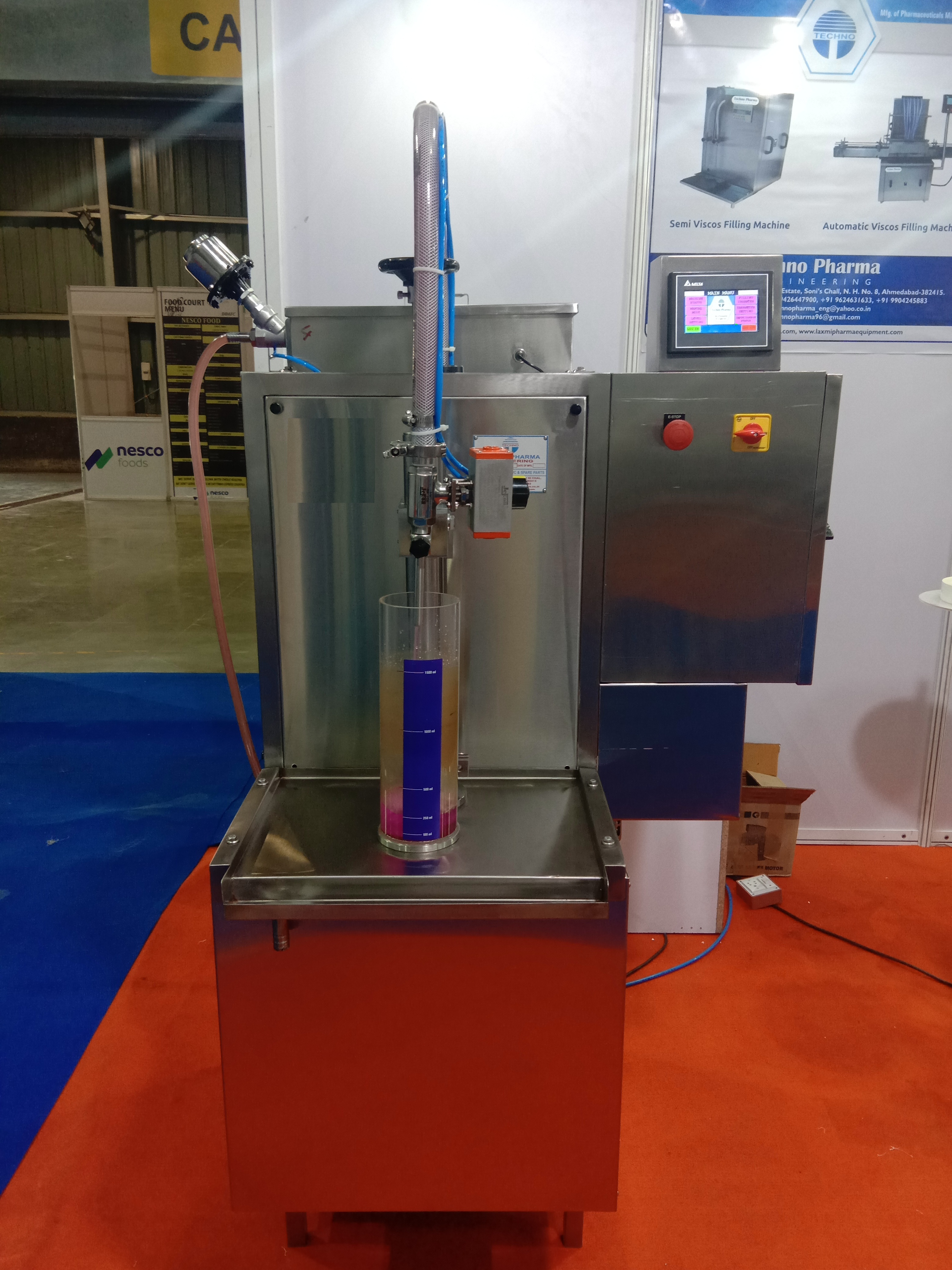 Semi Automatic Pesticide Bottle Filling Machine - Stainless Steel, Electric Drive, Silver Color | Plc Control, 1 Year Warranty, Volumetric Filling System