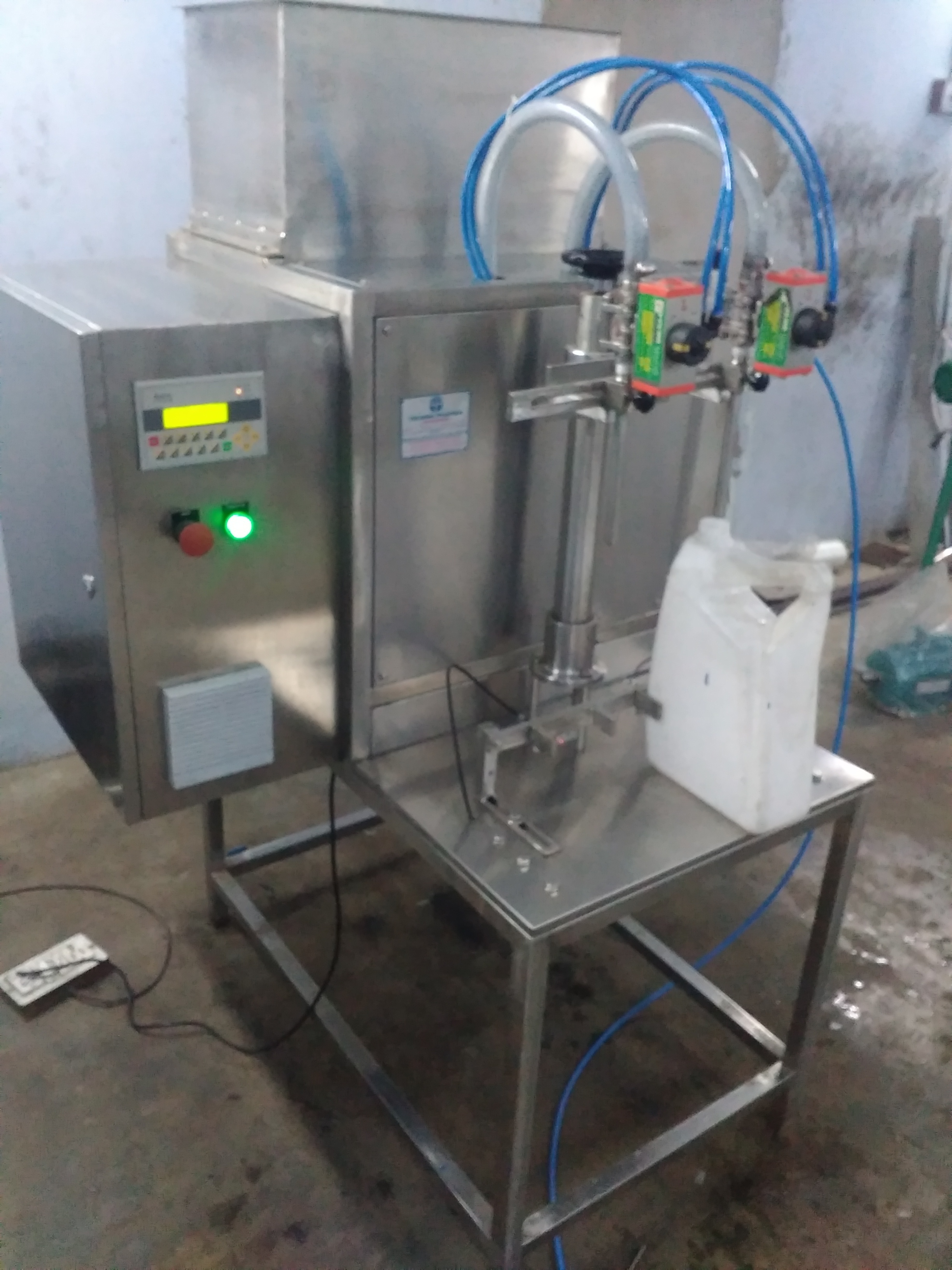 Semi Automatic Pesticide Bottle Filling Machine - Stainless Steel, Electric Drive, Silver Color | Plc Control, 1 Year Warranty, Volumetric Filling System