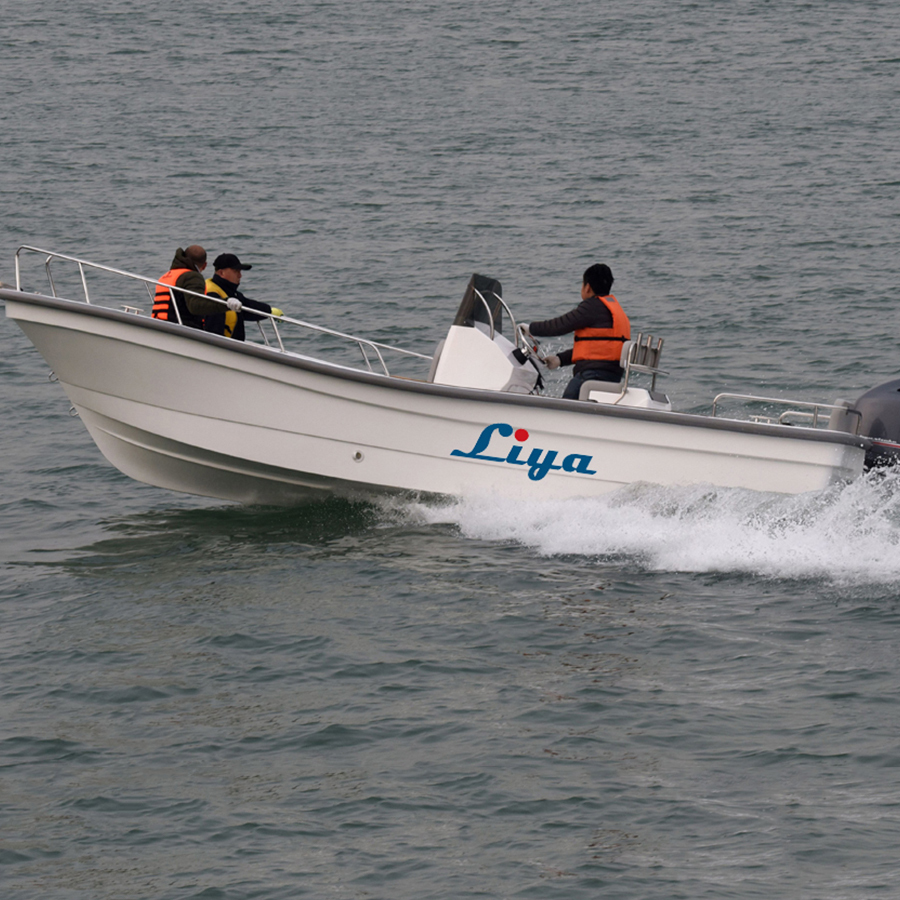 Liya Fiberglass Fishing Boat - 6.6m Length, 2.27m Width | Vacuum Absorption, 930 Kg Capacity, Outboard Engine, 7-seater