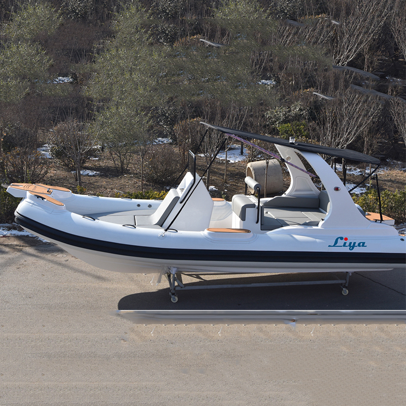 Liya Rigid Inflatable Fishing Boat - 6.6m Fiber Glass Hull | 12-person Capacity, 1664 Kg Load, Outboard Engine, Custom Color Options