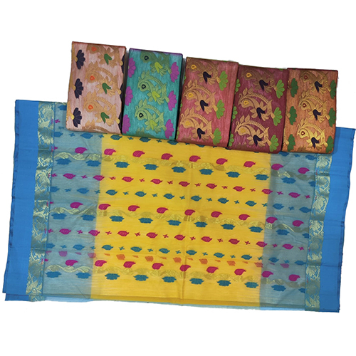 पीली तांत बनारसी साड़ी