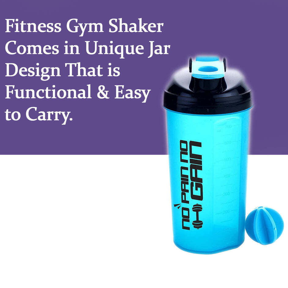 Multi / Assorted 700ml Protein Shaker Bottle With Powder Storage 3-compartment Gym Shake Blender (4879)