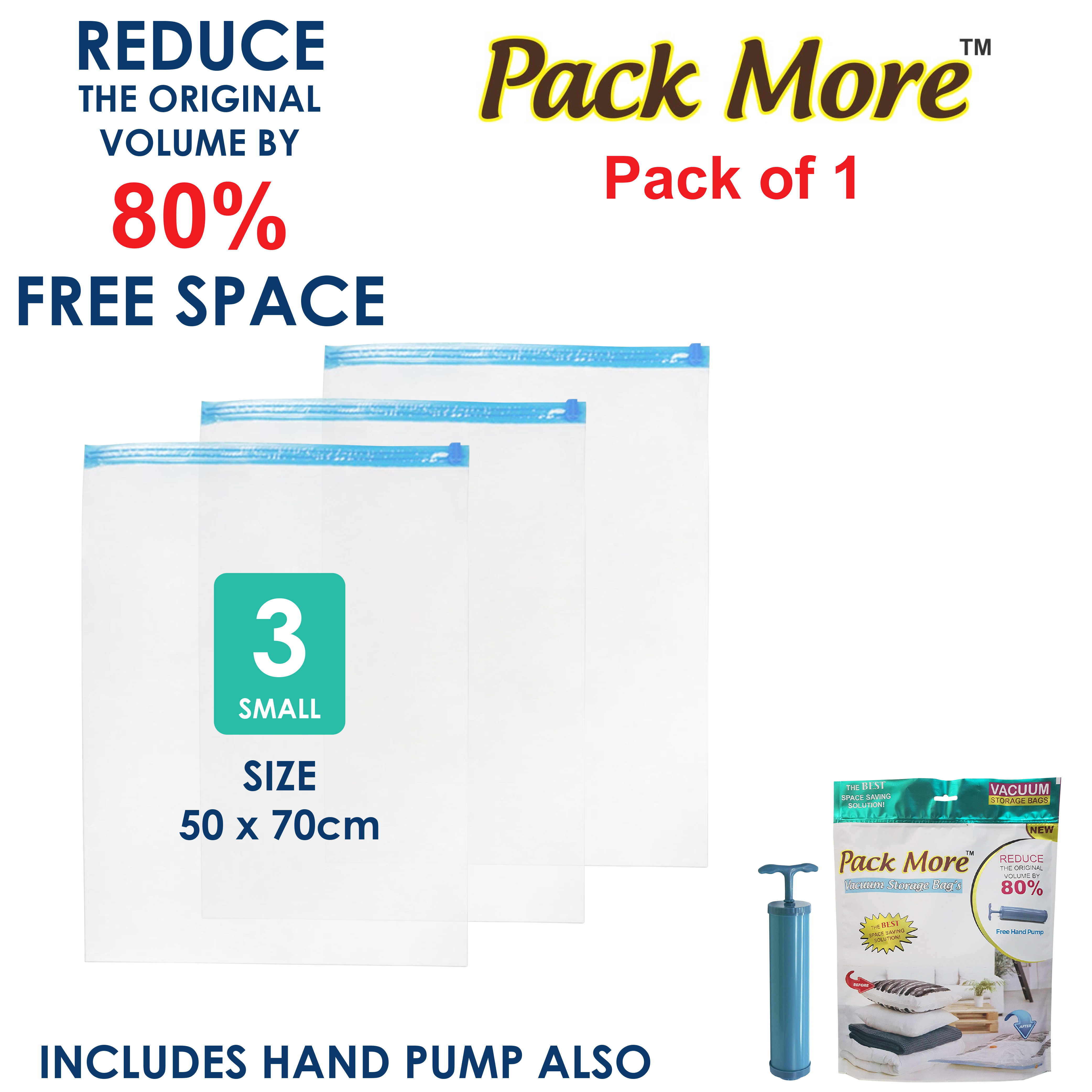 Vacuum Storage Bags Small ( 50 Cms X 70 Cms ) - Color: Transparent