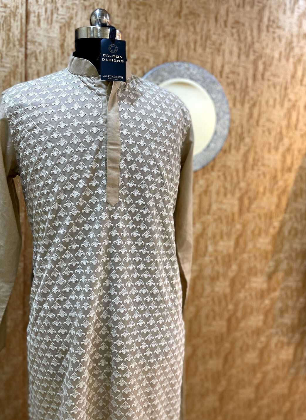 Vintage Beige Designer Kurta