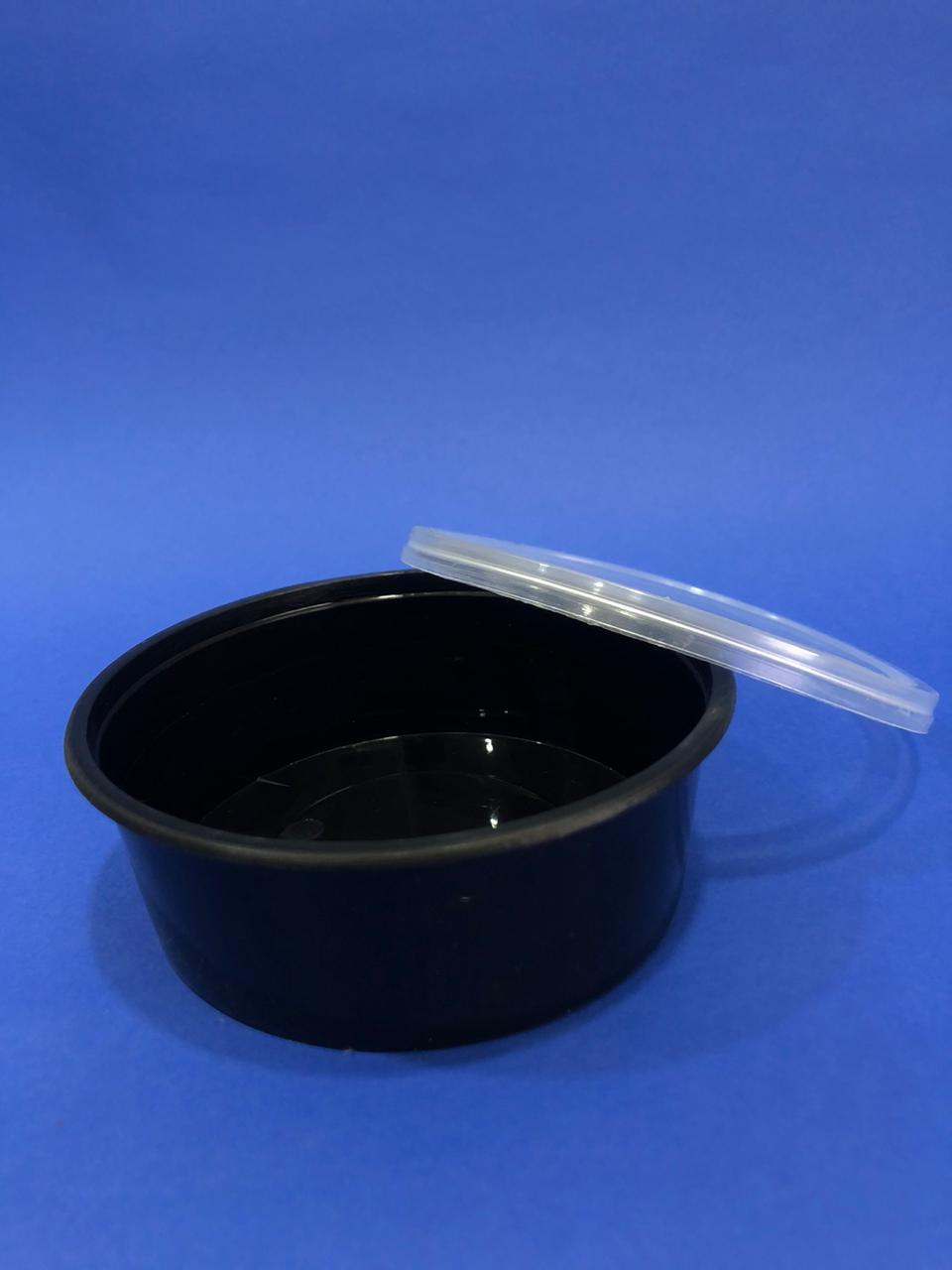 300ml Black Food Plastic Container - Plastic Material, 300ml Size, Black Color | High Quality, Ideal For Commercial Use, Injection Molded Design