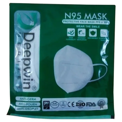 N95 Disposable Foldable Mask - Pp Non Woven Material, Grey Color | Single Use, Suitable For All Ages, Ideal For Industrial & Hospital Use
