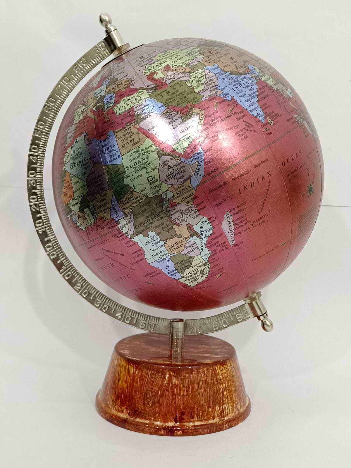 Table Top Office Earth Globe - Durable Resin, 12 Inches Diameter, Elegant Blue & Green | Professional Design, Detailed World Map Illustrations