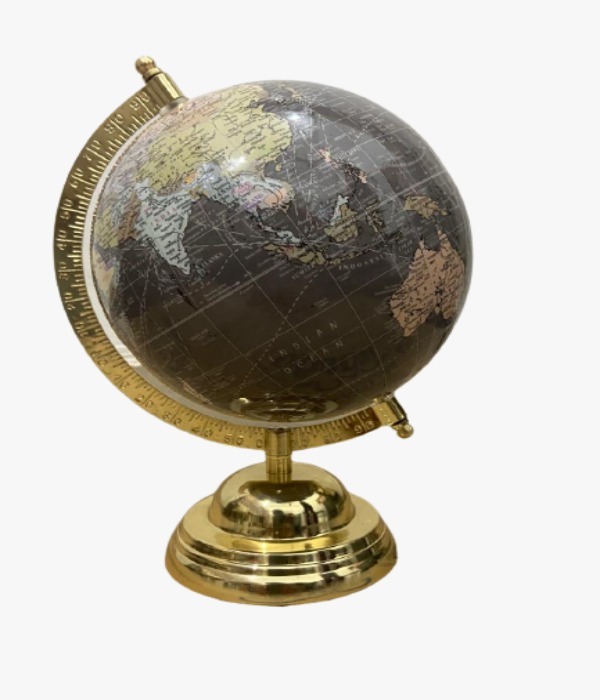 Table Top Office Earth Globe - Durable Resin, 12 Inches Diameter, Elegant Blue & Green | Professional Design, Detailed World Map Illustrations