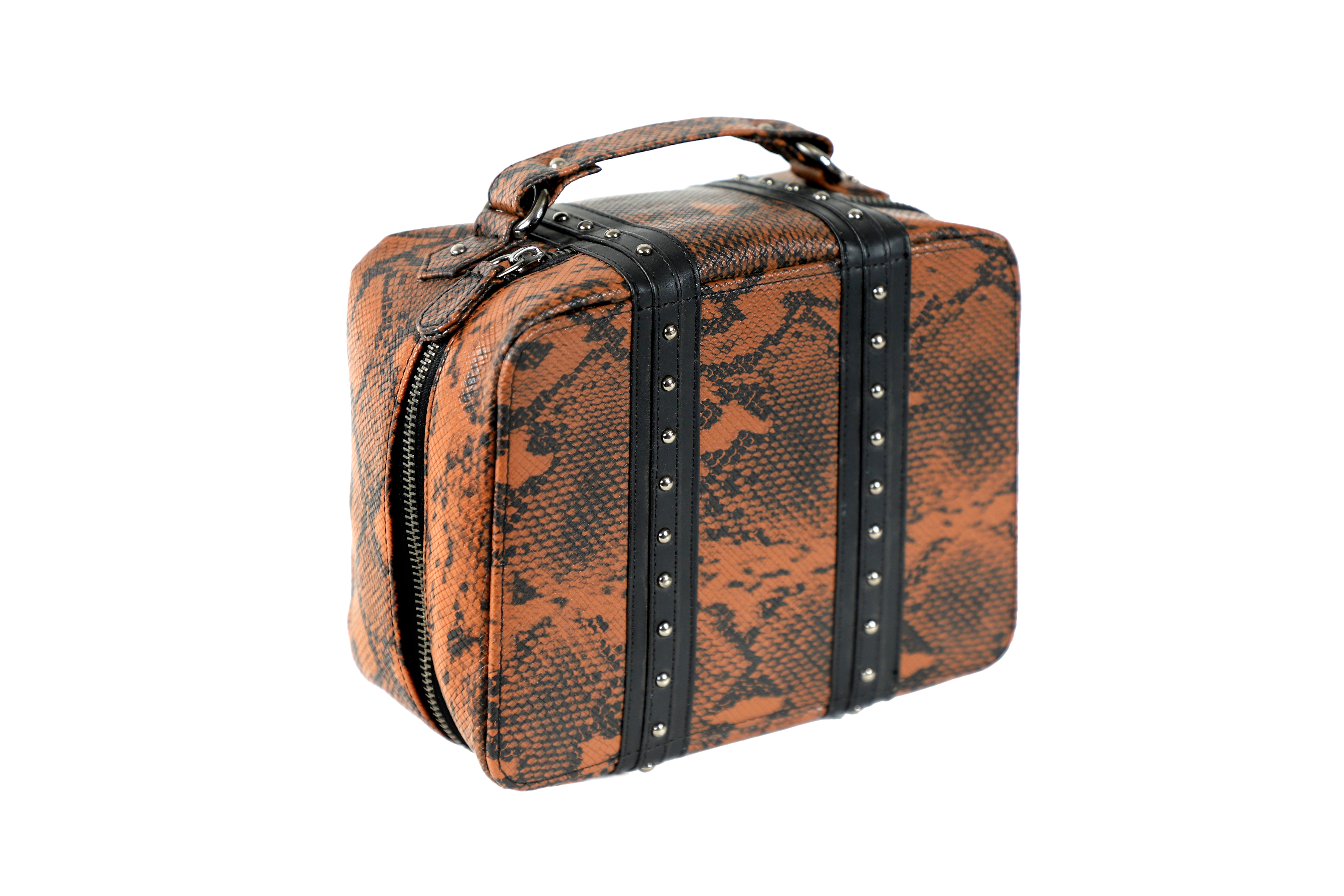 Cosmetic Bag - Durable Waterproof Fabric, Spacious 10x8 Inches Design, Chic Black And Gold Accents