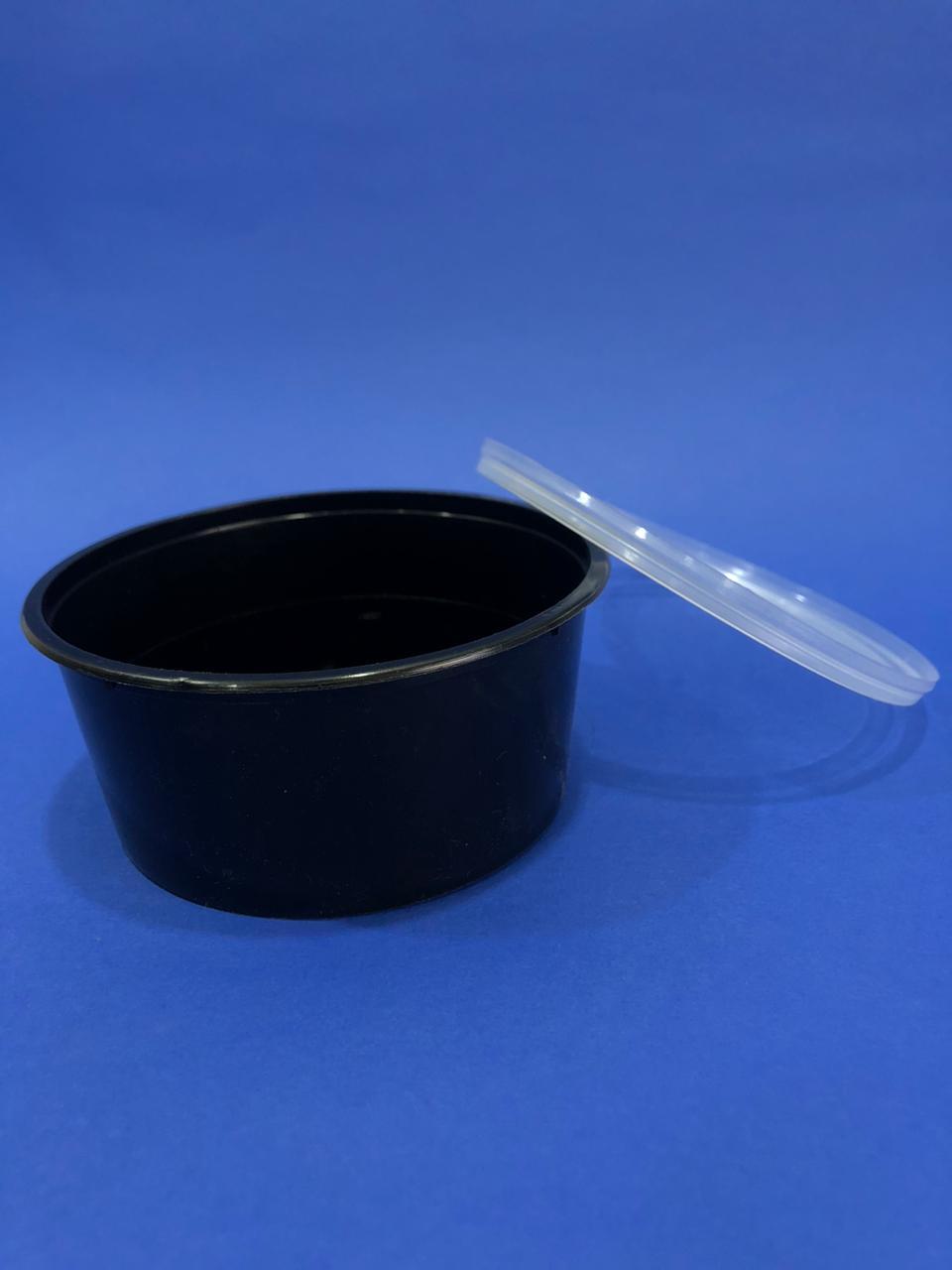 Injection Molded Food Container - 400 Ml | Premium Pp Material, Sleek Black Design