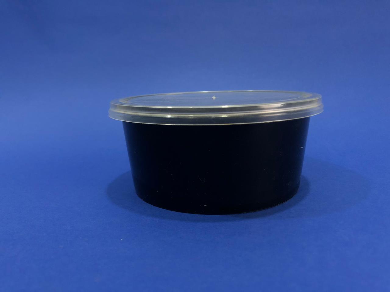 Injection Molded Food Container - 400 Ml | Premium Pp Material, Sleek Black Design