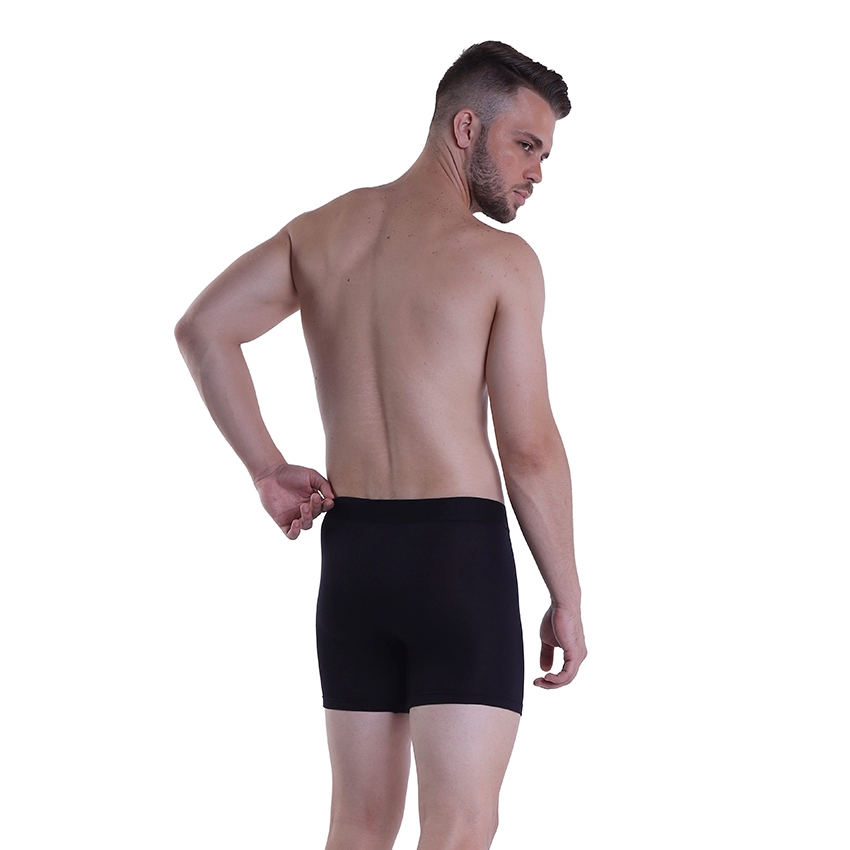 Bamboo Fiber Black Plain Boxer Underwear