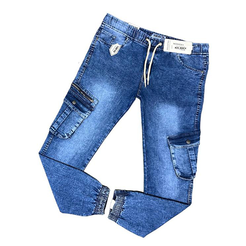 वॉशेबल मेन्स डेनिम कार्गो पैंट