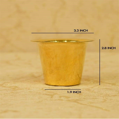 Yellow Brass Coffee Dabara Tumbler Set Peetal Ka Dabara Serving Drinkware Tumbler For Serving Filter Coffee