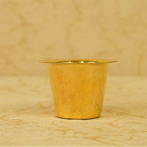 Yellow Brass Coffee Dabara Tumbler Set Peetal Ka Dabara Serving Drinkware Tumbler For Serving Filter Coffee