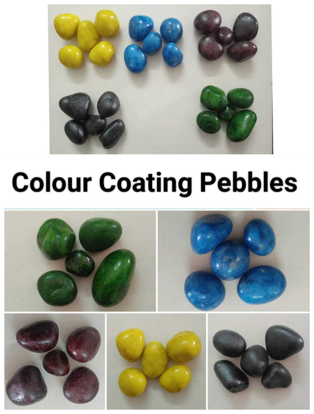 Lemon Lellow And Dark Yellow Color Coating High Polished Smooth Pebble 1-3 Cm Best For Decoration Home And Garden Office Solid Surface