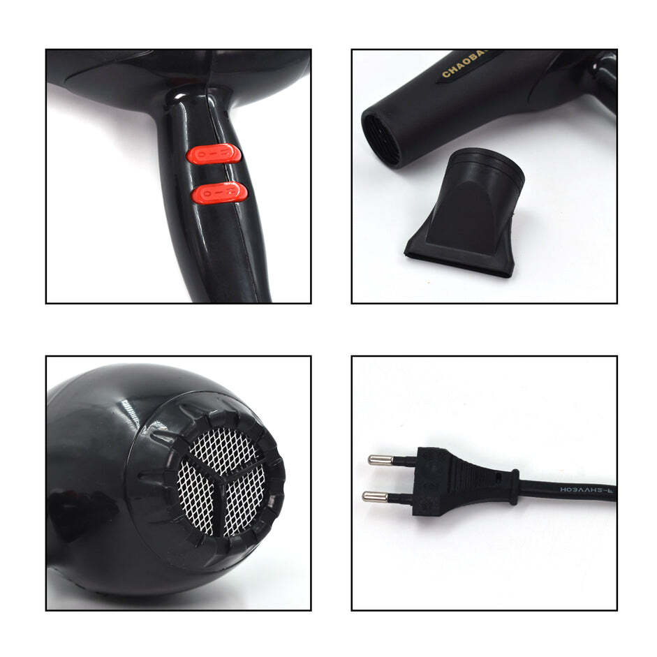 Professional Stylish Hair Dryers For Women And Men (1337a) - 750g, Multi / Assorted Color | Powerful Ac Motor, Two Heat/speed Settings, Cool Shot Button, Two Detachable Nozzles