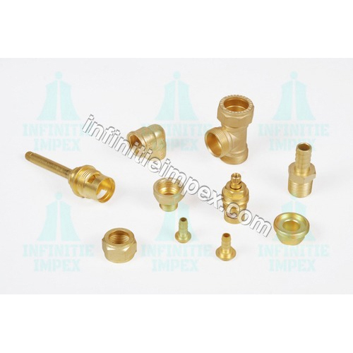 Brass Sanitary Fitting - Golden Natural Plating, Different Sizes Available, Industrial Usage, Warranty Included