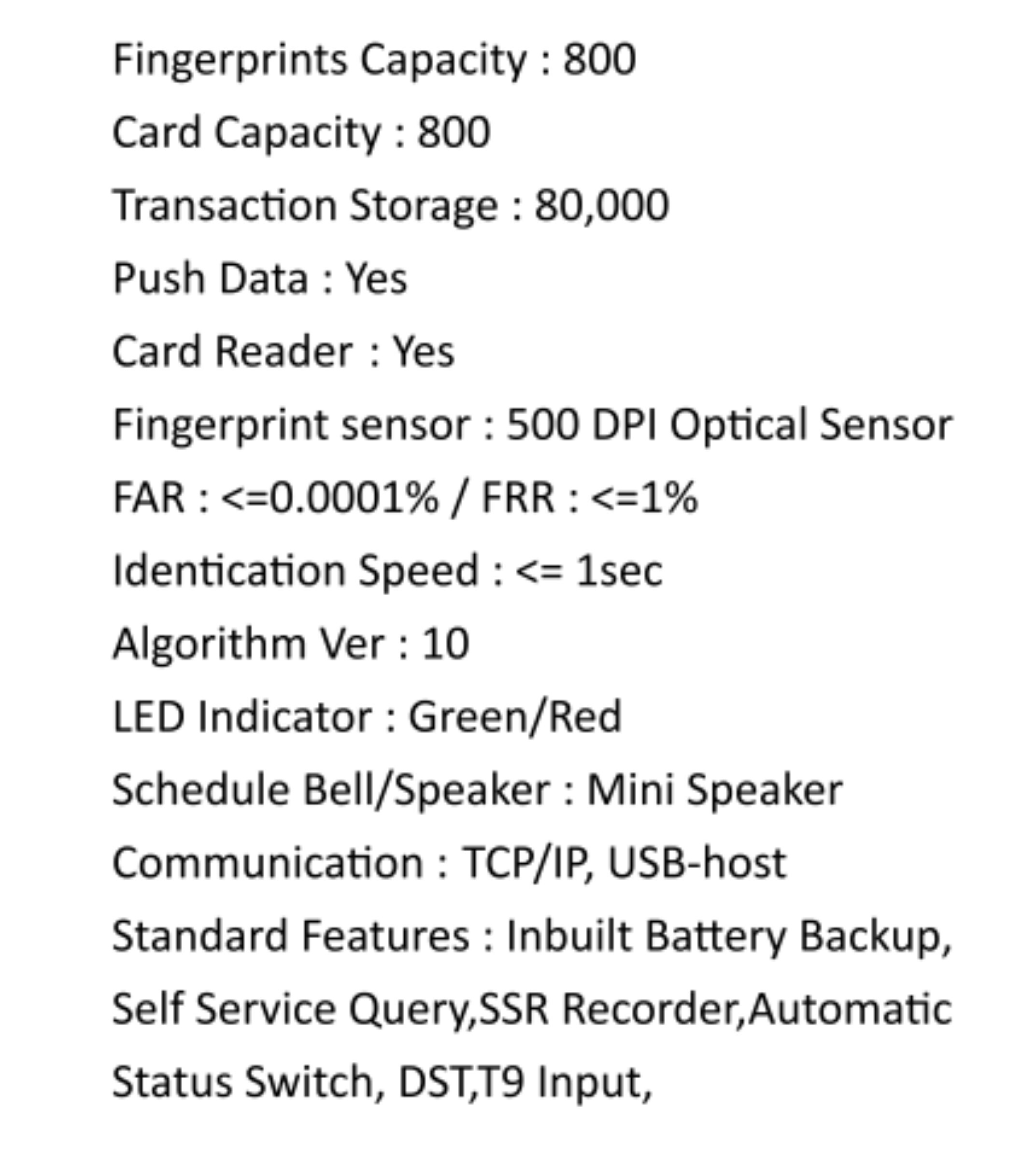 K90 Essl Biometric - Material: Abs