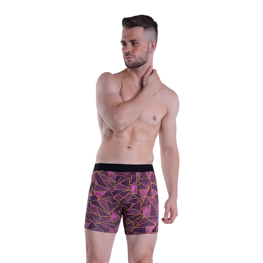 Bamboo Fiber Maroon Abstract Printed Boxer Underwear