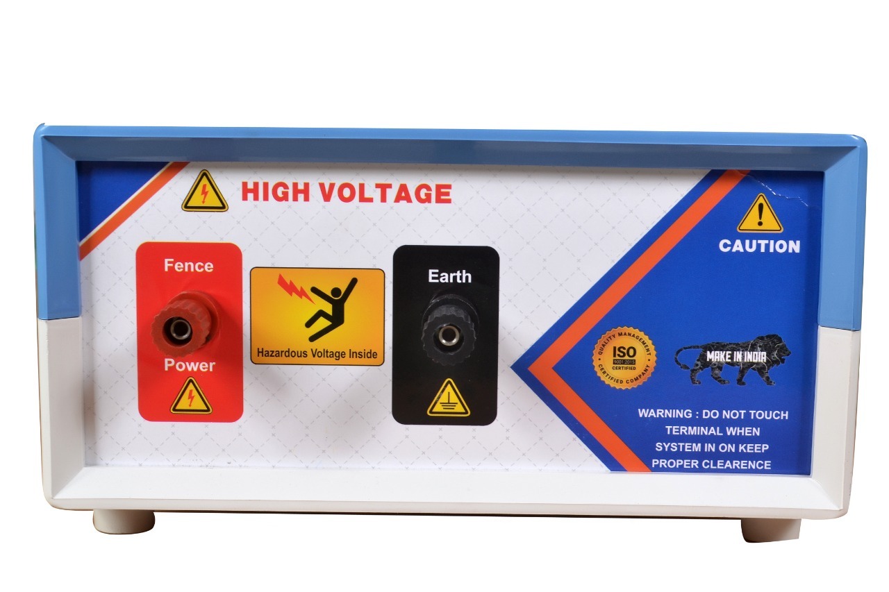 Solar Zatka Machine - Fiber Material, 10 Kv Max Output, Blue & White | Fully Automatic, 1-year Warranty, Ideal For Animal Protection And Security Solutions