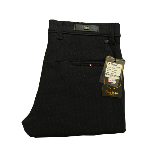 Black Trousers - Polyester Regular Fit All Sizes | Quick-dry Wrinkled Pattern Four Pockets Colorfast Finish