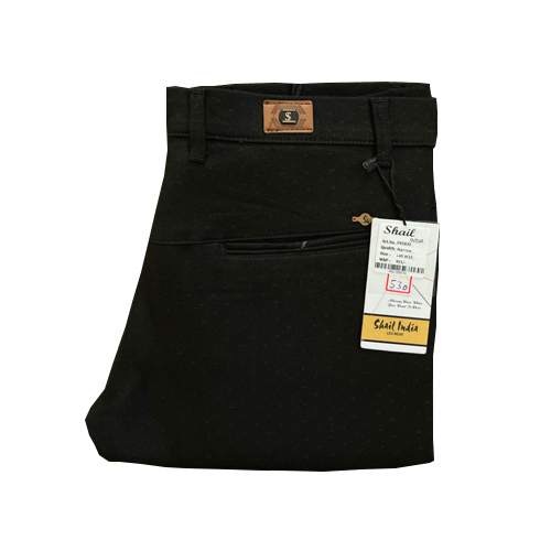 Black Trousers - Polyester Regular Fit All Sizes | Quick-dry Wrinkled Pattern Four Pockets Colorfast Finish