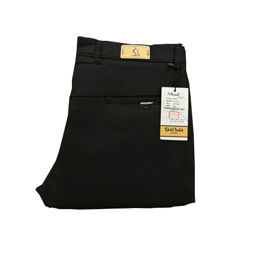 Black Trousers - Polyester Regular Fit All Sizes | Quick-dry Wrinkled Pattern Four Pockets Colorfast Finish