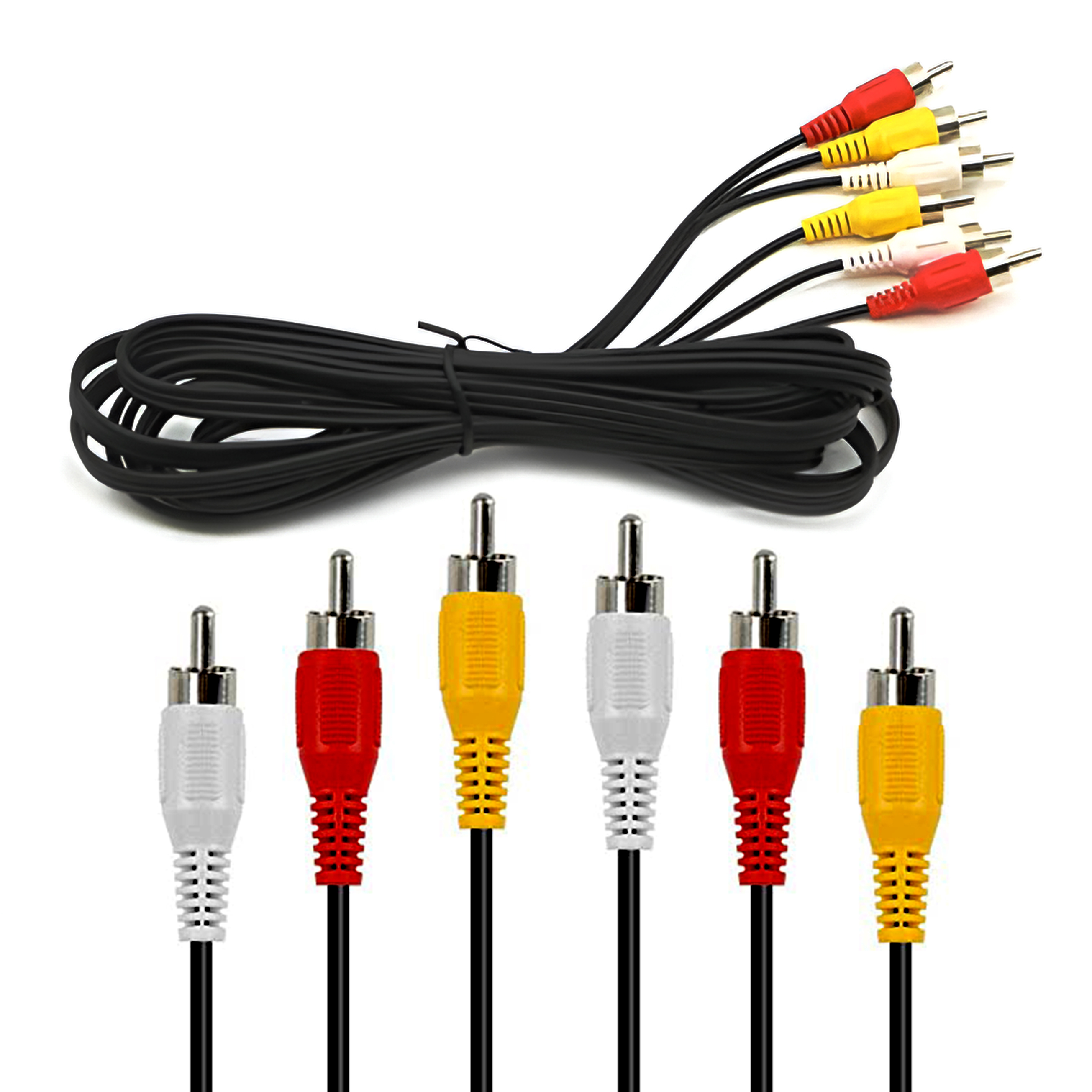 3 Rca Composite Audio Video Av Cable - Display Color: Color