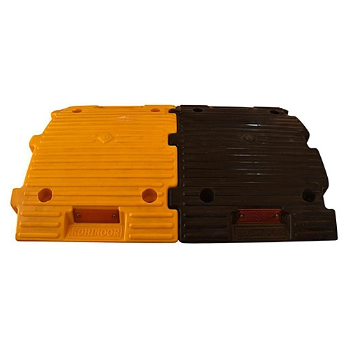 Plastic Speed Breaker - High-density Polyethylene, Yellow-black Color | 10-year Warranty, Low Maintenance, Road Safety Feature
