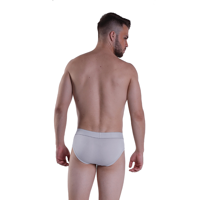 Grey Bamboo Fiber Briefs - Mid Rise Waist, Pack Of 3 Pieces | Perfect Fit, Long Lasting Colors, Moisture-wicking, Sensitive Skin Friendly