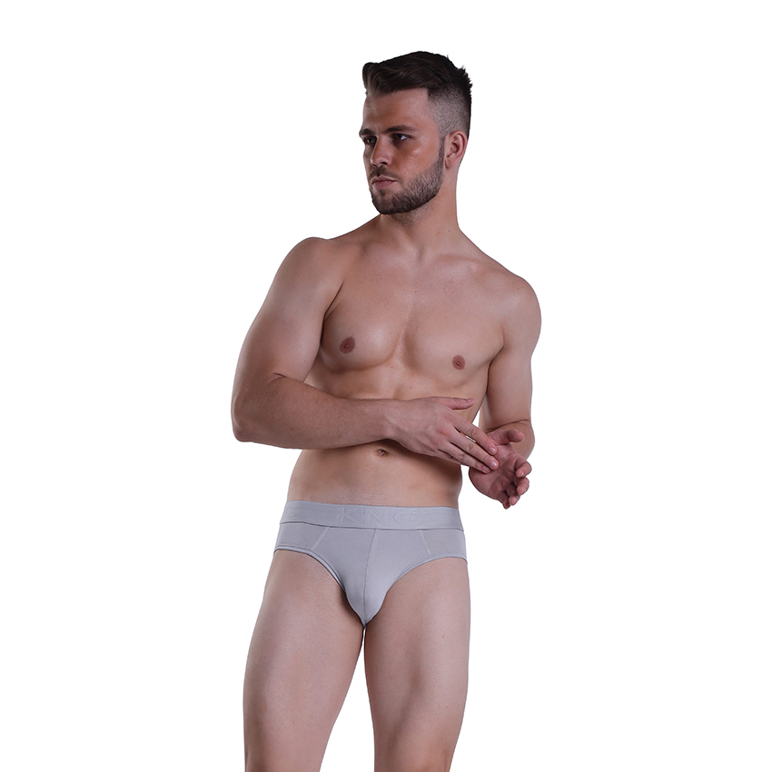 Grey Bamboo Fiber Briefs - Mid Rise Waist, Pack Of 3 Pieces | Perfect Fit, Long Lasting Colors, Moisture-wicking, Sensitive Skin Friendly