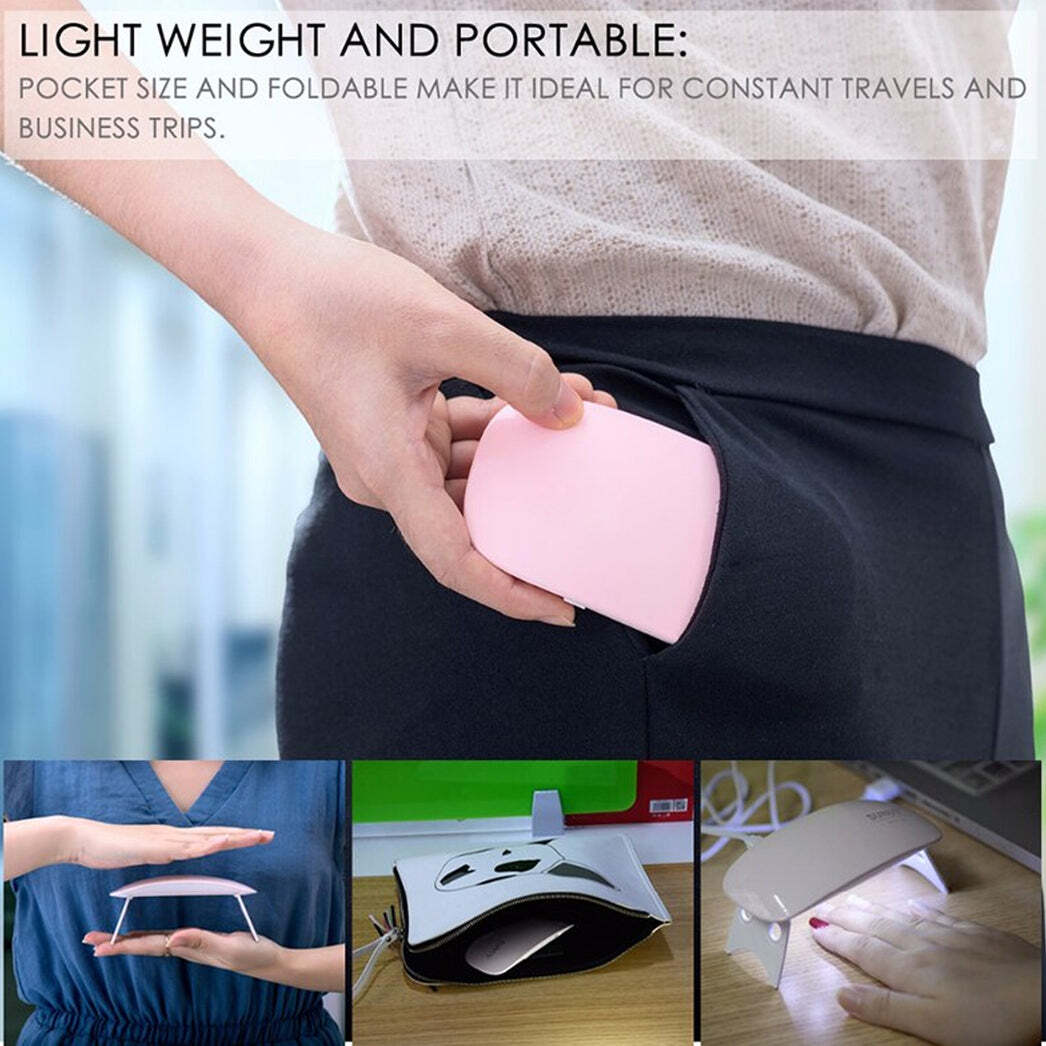 Professional Nail Polish Dryer Machine - Mini Portable 6w Uv Led, Pocket Size With Micro Usb, Quick-drying 45s/60s Timer Settings, Lightweight 91g