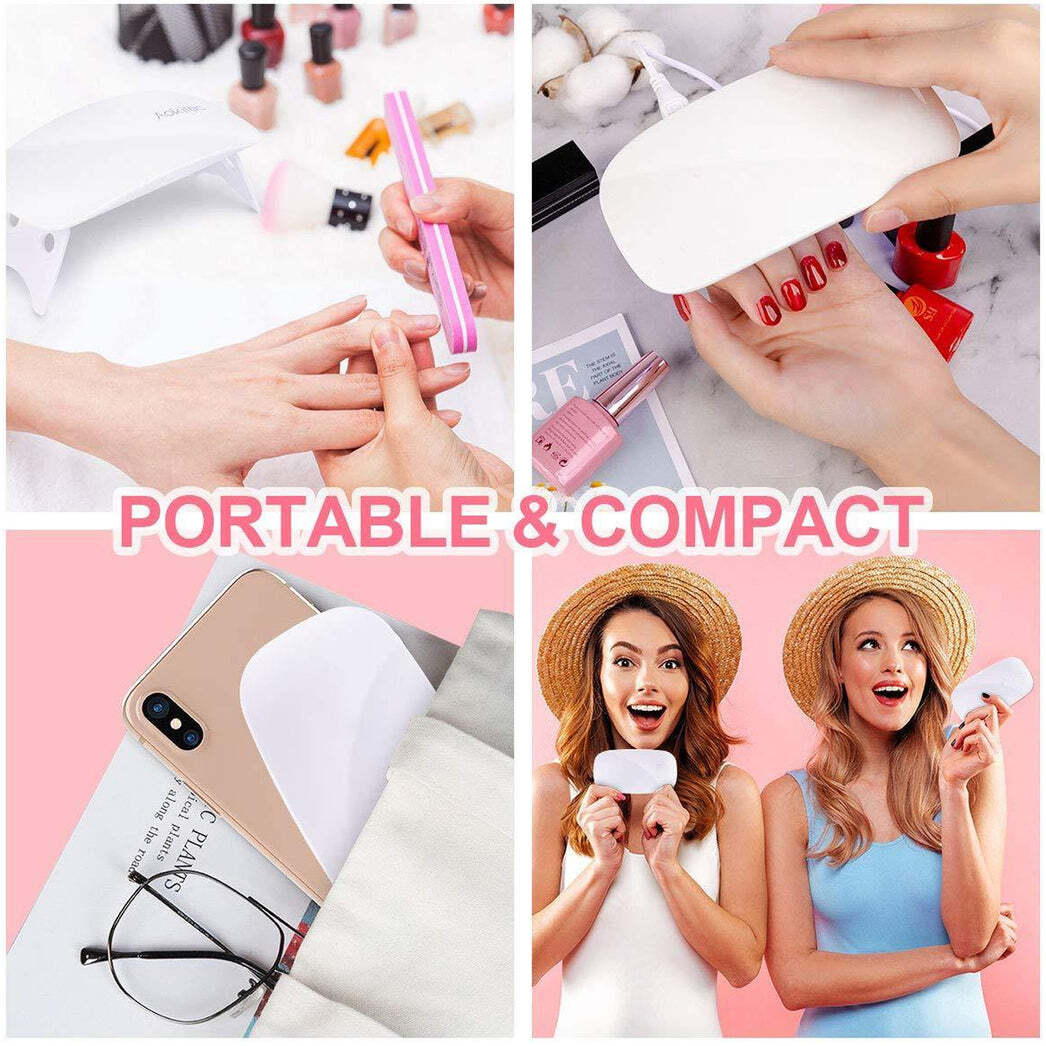 Professional Nail Polish Dryer Machine - Mini Portable 6w Uv Led, Pocket Size With Micro Usb, Quick-drying 45s/60s Timer Settings, Lightweight 91g