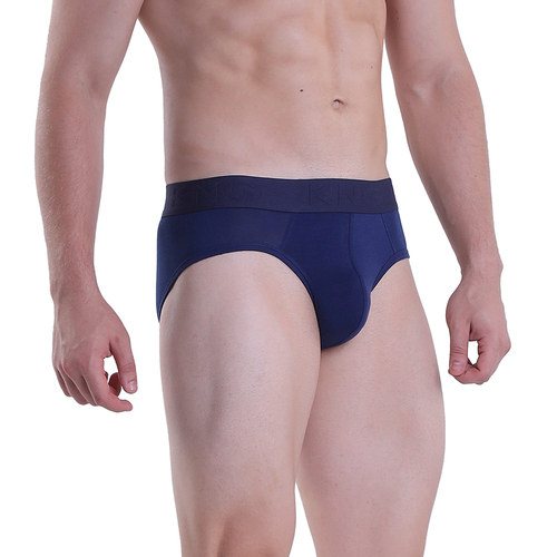 Navy Blue Brief Underwear - Bamboo Fiber, Sizes S to XL, Perfect Fitting for Men, Pack of 3 Pieces, Durable and Breathable Fabric