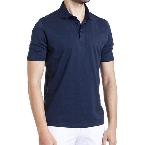 Men's Polo Shirt - Cotton Fabric, Customized Size, Blue Color | Comfortable, Breathable, Stylish With Plain Design And Short Sleeves
