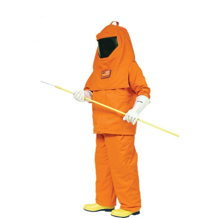 Arc Kit - Fr Fabric, Jacket And Trouser Design, Orange Color | Male Fit, 20-100 Cal Protection, Includes Hood With Arc Visor And Integrated Helmet