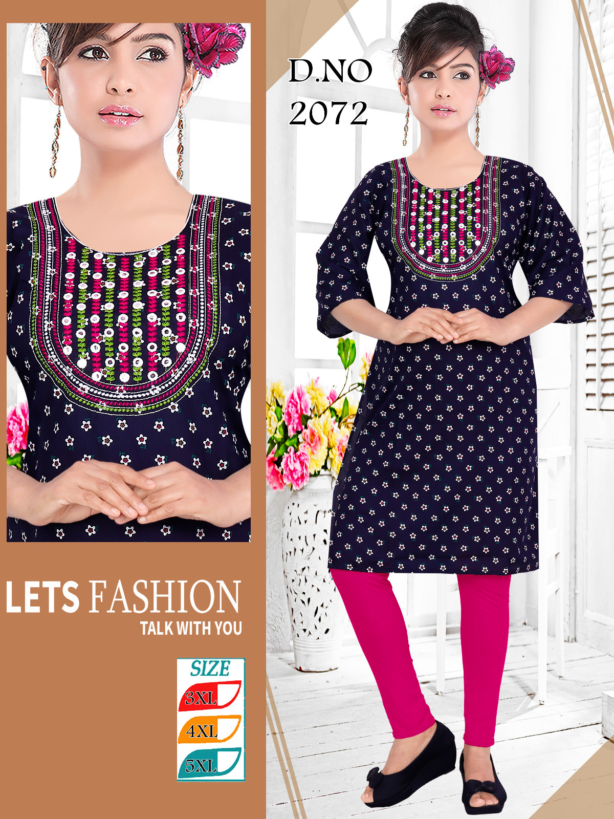 Ladies Kurti - Rayon, Xl-5xl Sizes, Mix Color | Formal Ethnic Wear With Embroidered Pattern And Full Sleeves For All Seasons