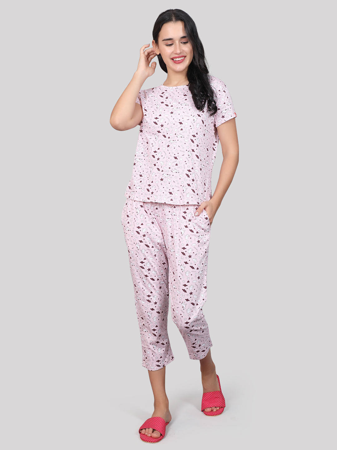 Ladies Night Suit - Material: Cotton