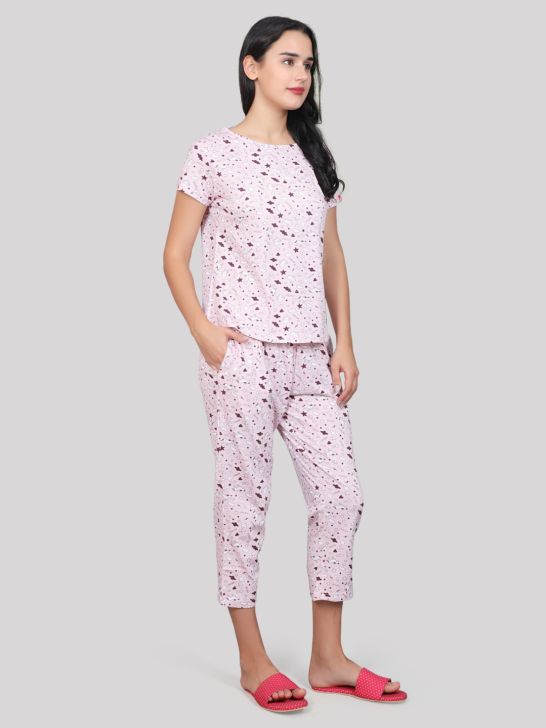 Ladies Night Suit - Material: Cotton