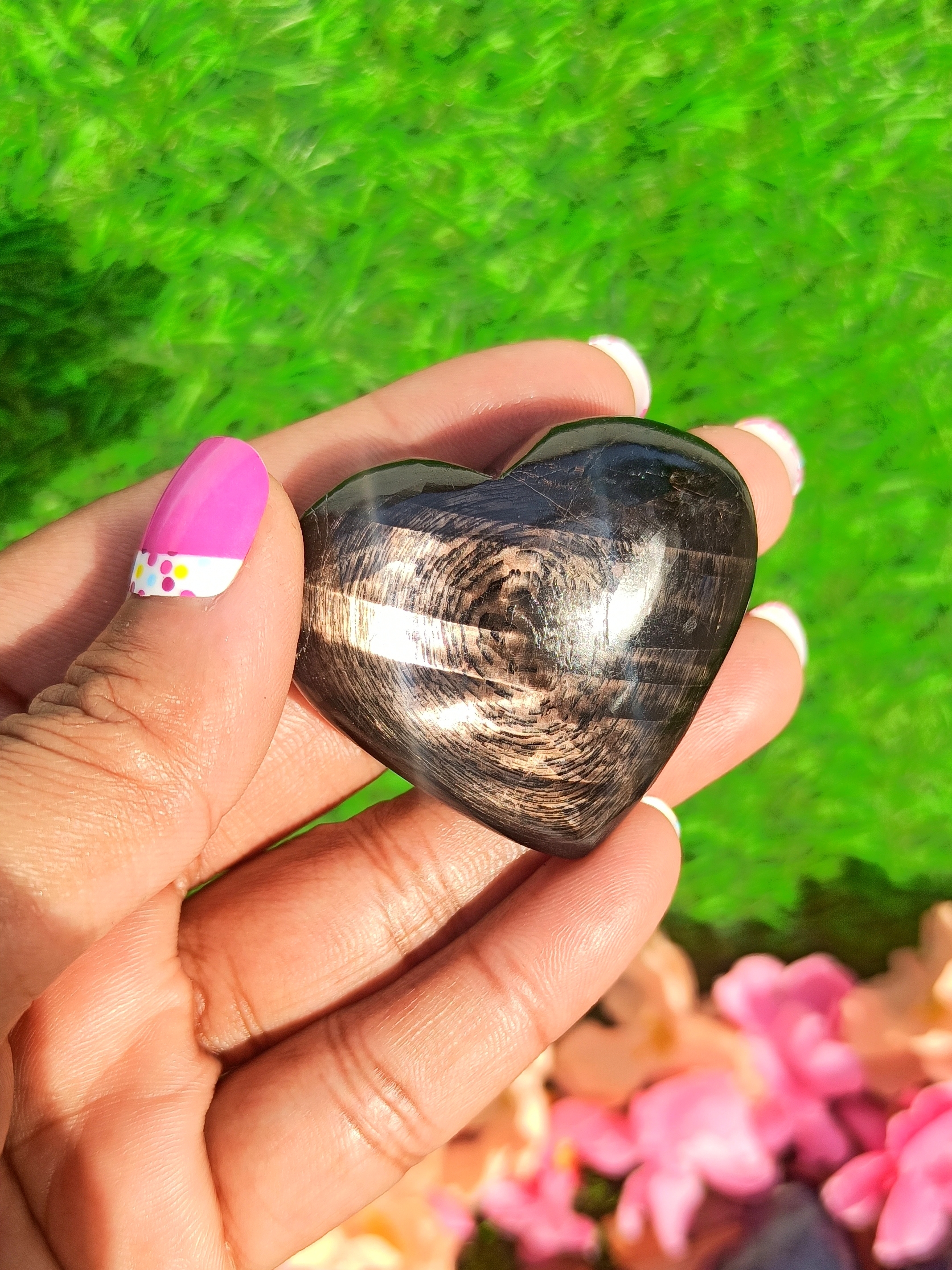 Natural Gemstone Hypersthene Heart Shaped Crystals Hearts Grade: Top