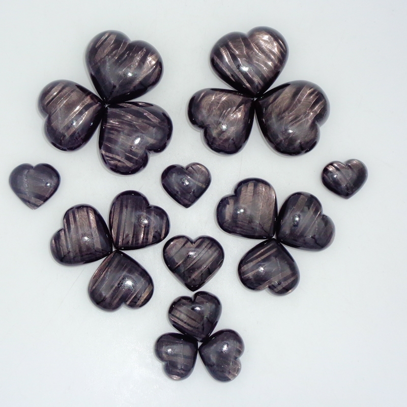 Natural Gemstone Hypersthene Heart Shaped Crystals Hearts Grade: Top