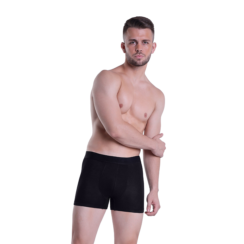 Black Plain Trunk Underwear - Bamboo Fiber, Sizes S, M, L, Xl, Black Color | Moisture-wicking, Soft, Breathable Fabric For Daily Comfort