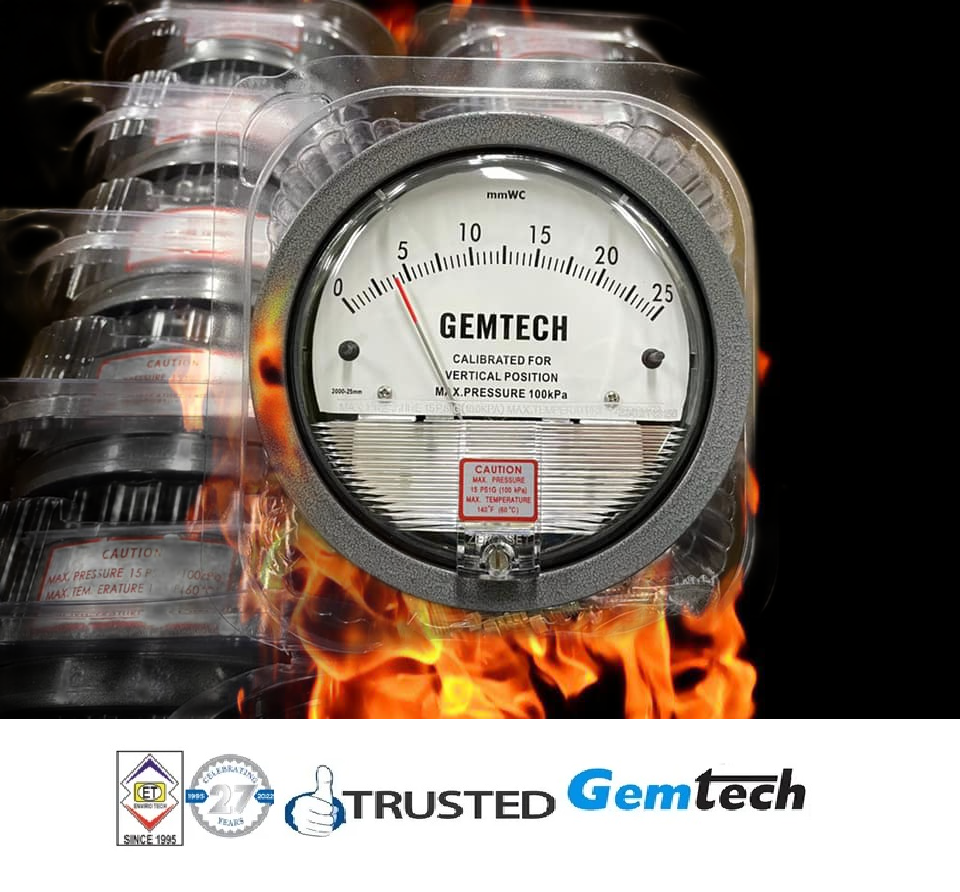 Black Gemtech Magnehelic Gauge Range