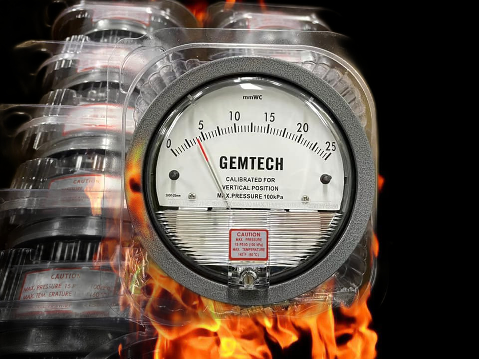 Black Gemtech Magnehelic Gauge Range