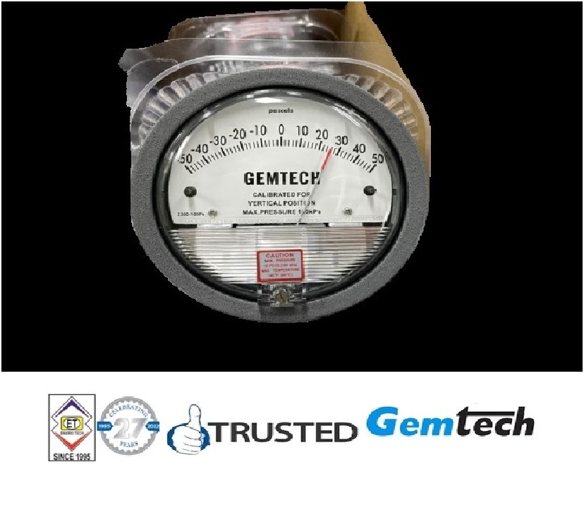Black Gemtech Magnehelic Gauge Range