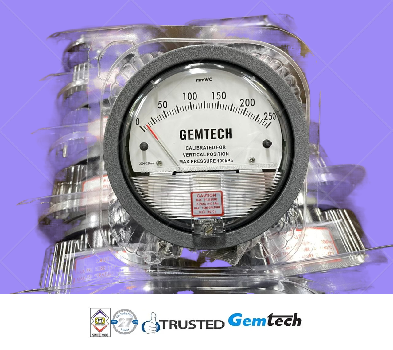 Nextech Differential Magnehelic Pressure Gauge Range 0-25 Mm Accuracy: A 2% Of Full Span At 70???(21??????(a 3% On -0